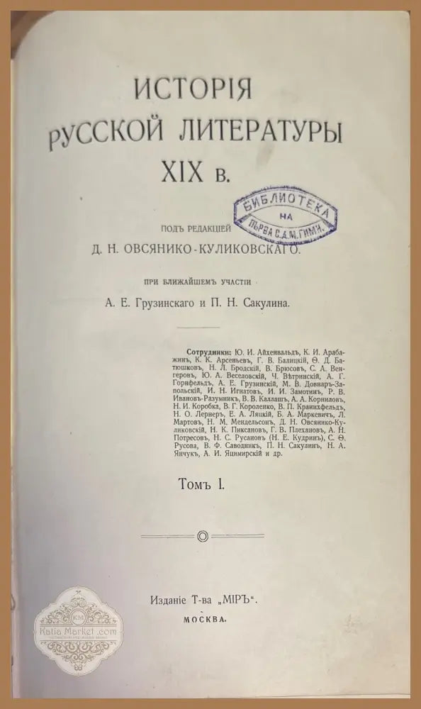 История Русской литературы XIX - Книги