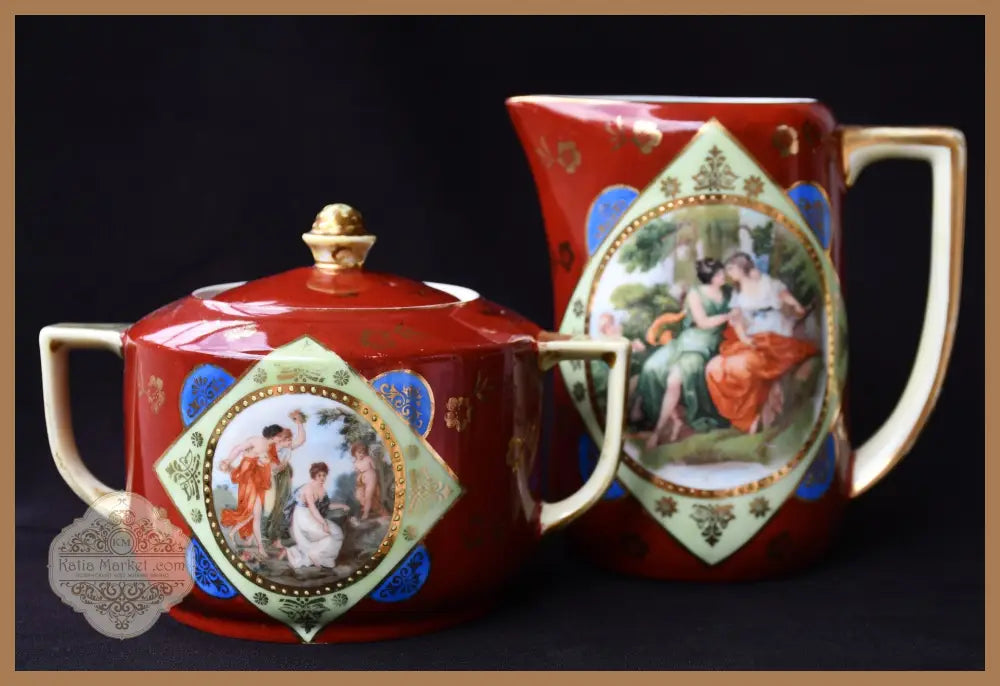 Кана и захарница във виенски стил. Колекционни. - antique