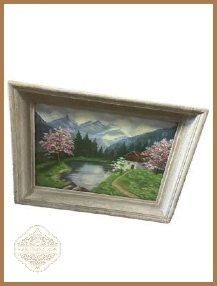 Картина акварел,картон с рамка - antique