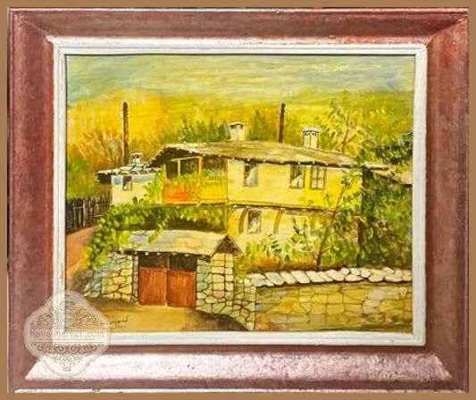 картина акварел картон в рамка - antique