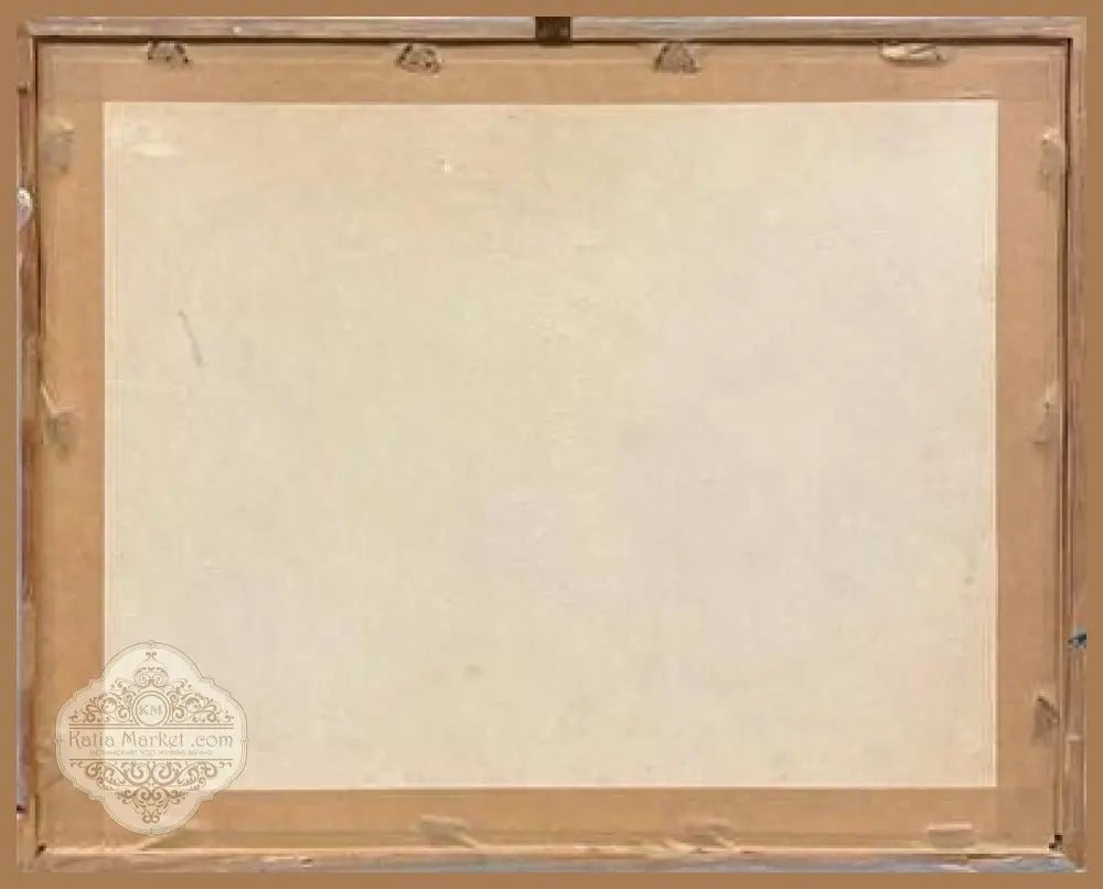 Картина графика върху картон с рамка и стъкло - antique