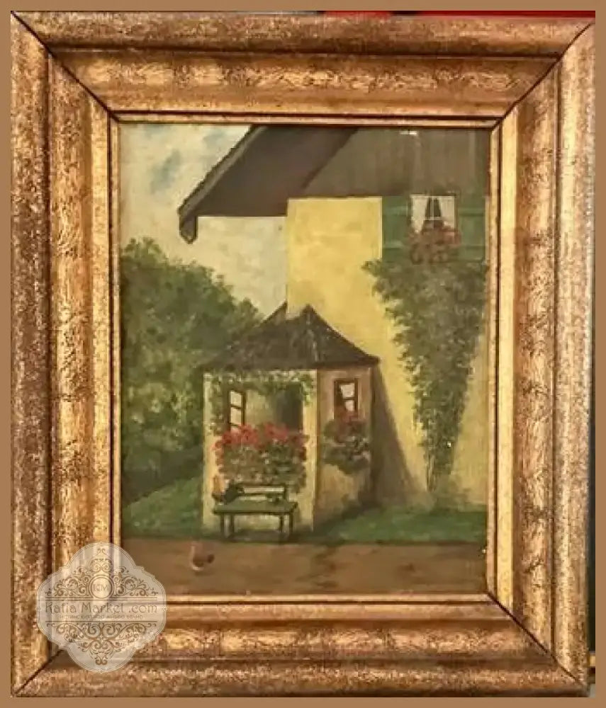 Картина масло картон в рамка (834) - Картина
