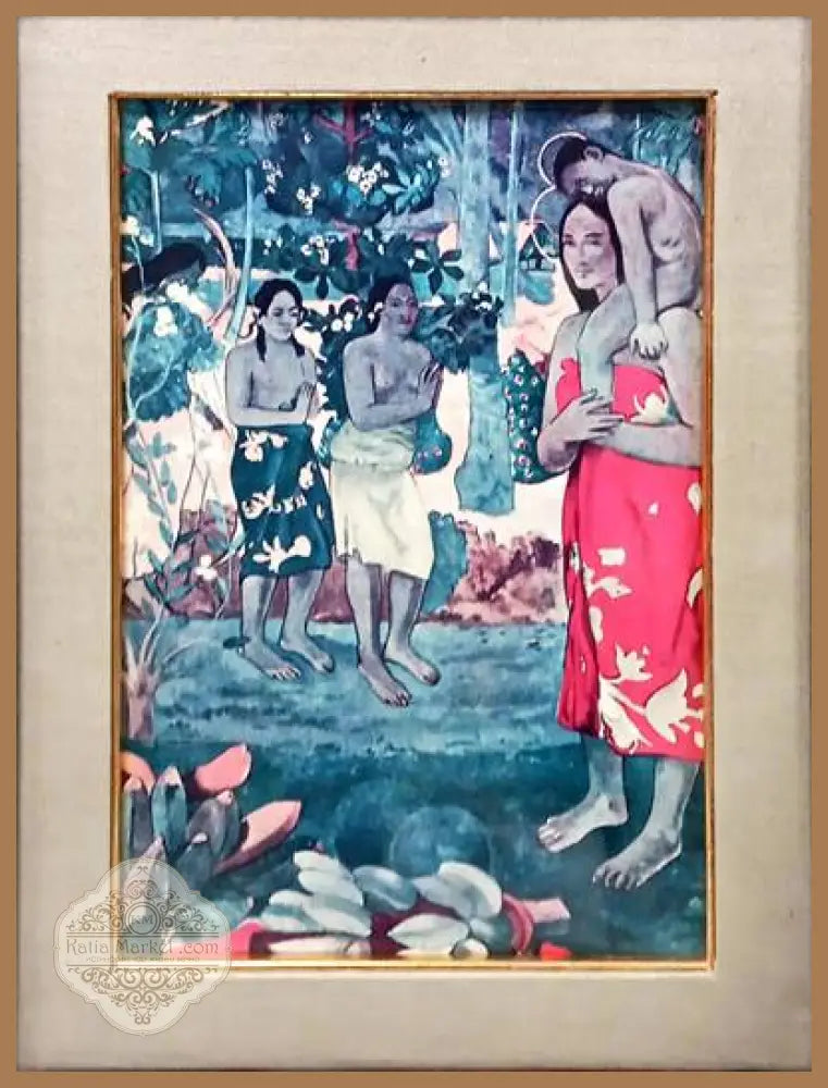 Картина масло върху платно с рамка и стъкло репродукция - antique