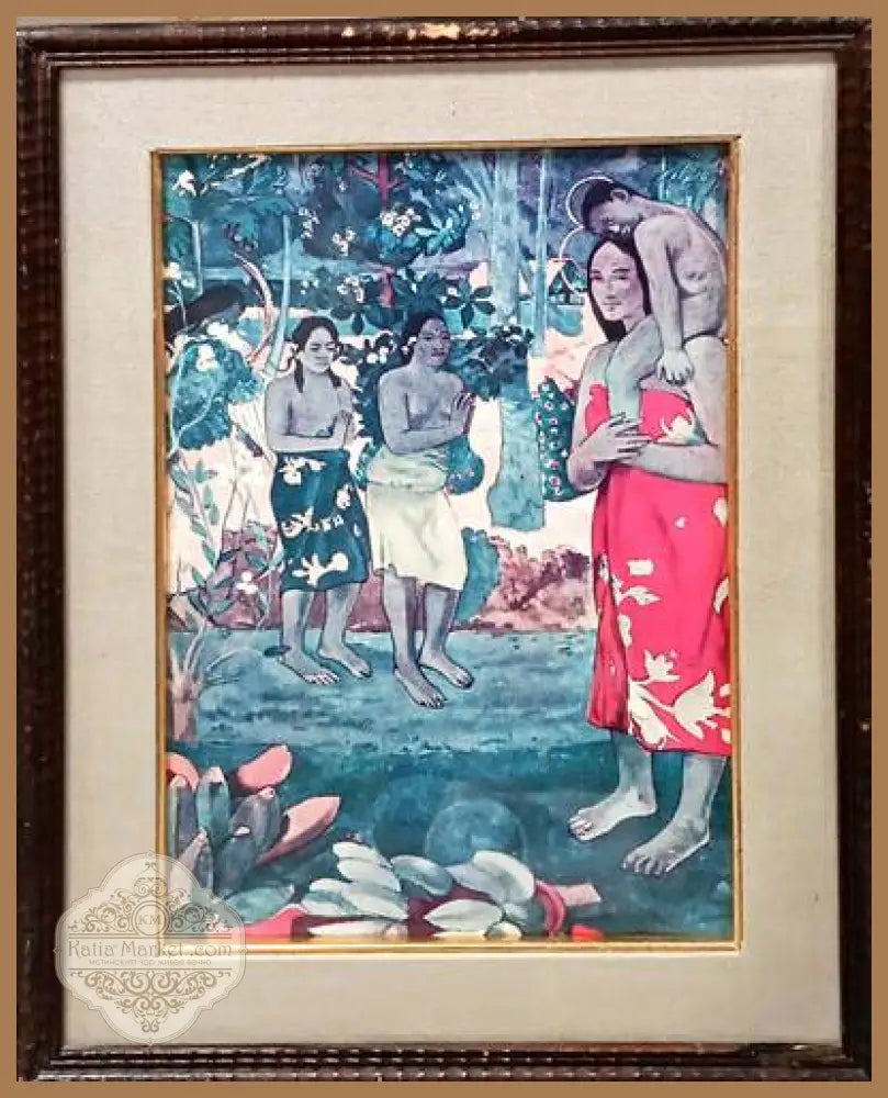 Картина масло върху платно с рамка и стъкло репродукция - antique