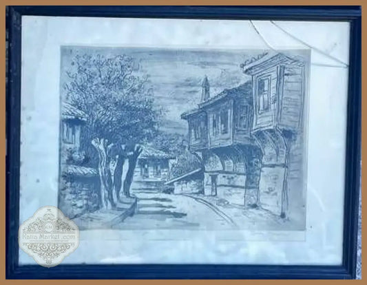 Картина офорт 16/20 в рамка - antique