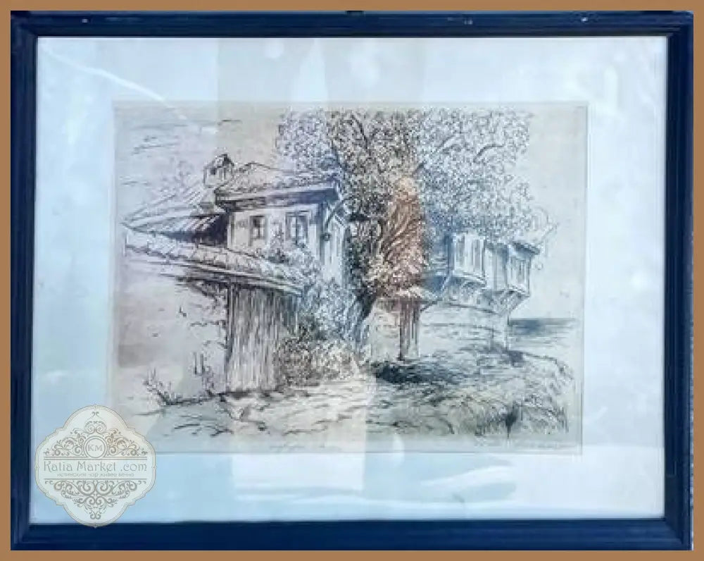 Картина офорт 17/20 в рамка - antique