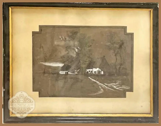 Картина пастел,картон в рамка - antique