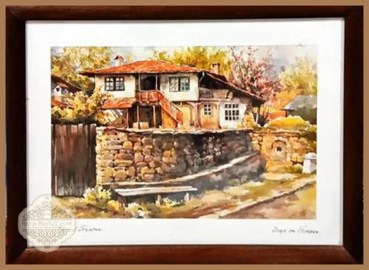 Картина репродукция с рамка и стъкло репродукция - antique