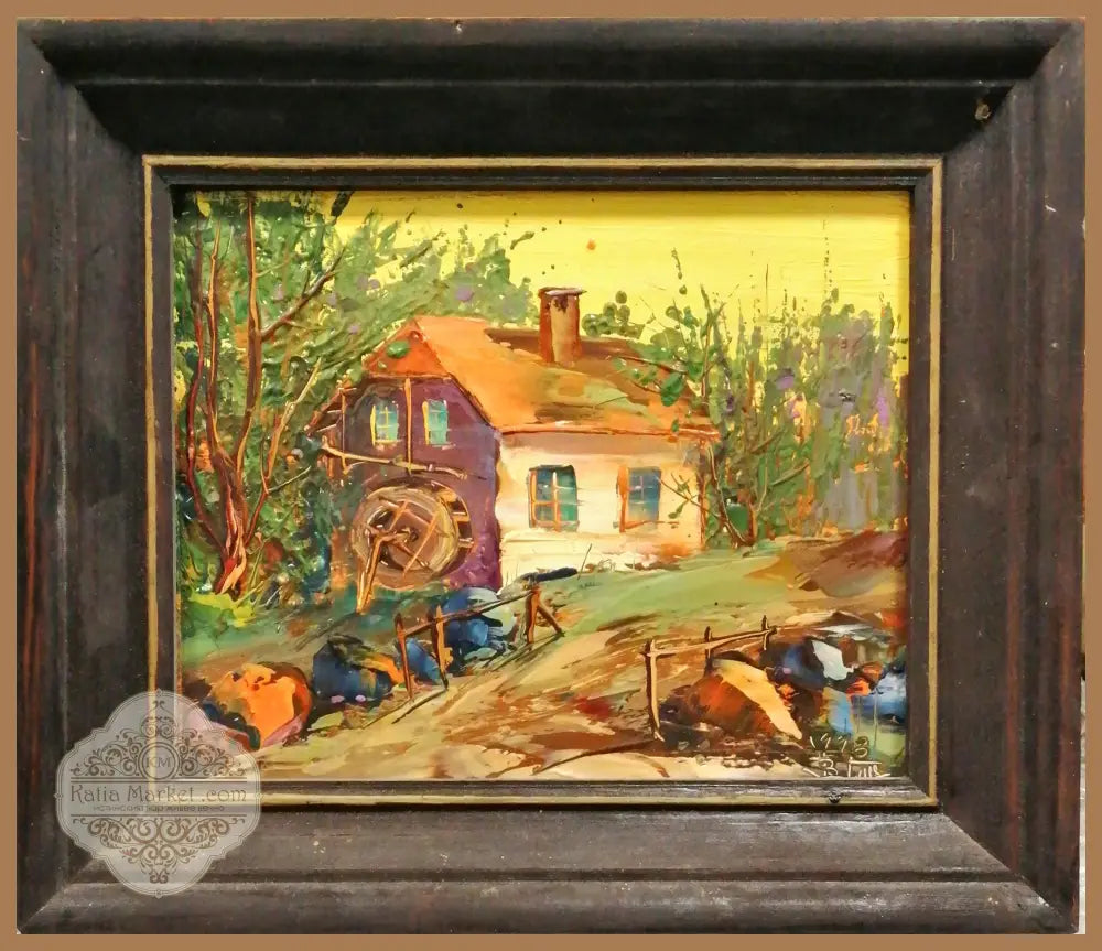 Картина върху фазер с рамка масло - antique