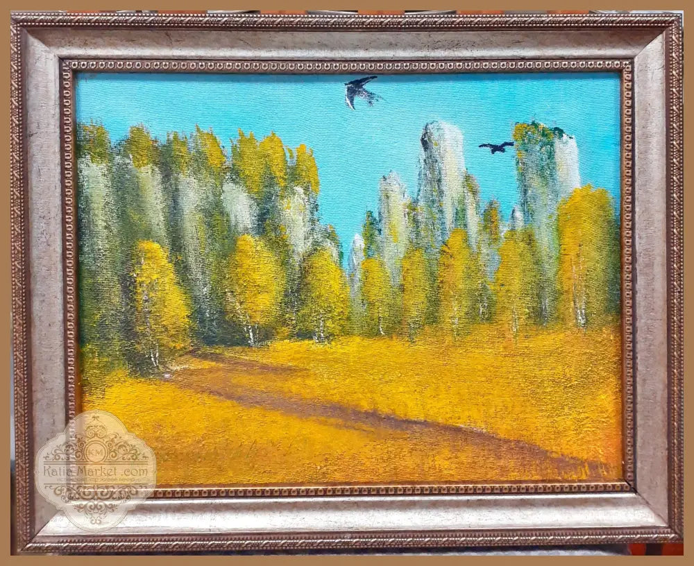 Картина върху фазер с рамка масло - Йордан Вощинаров - antique
