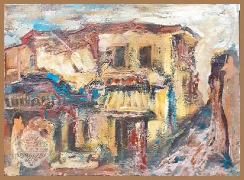 Картина върху картон масло - antique