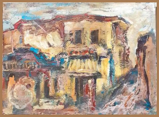 Картина върху картон масло - antique