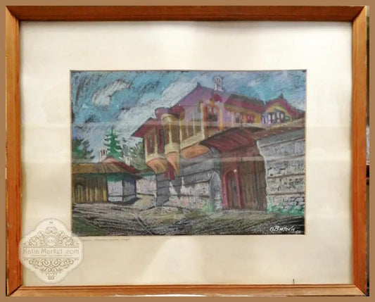Картина върху картон пастел с рамка - antique