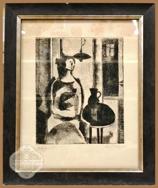 Картина върху картон с рамка графика - antique