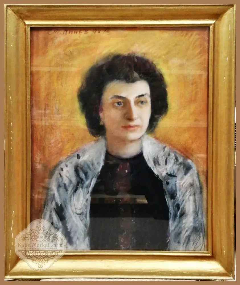Картина върху картон с рамка пастел - antique