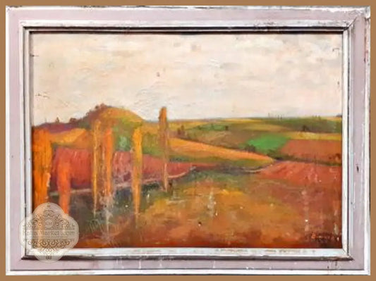 Картина върху платно масло - Георги Божков 1986г. - antique