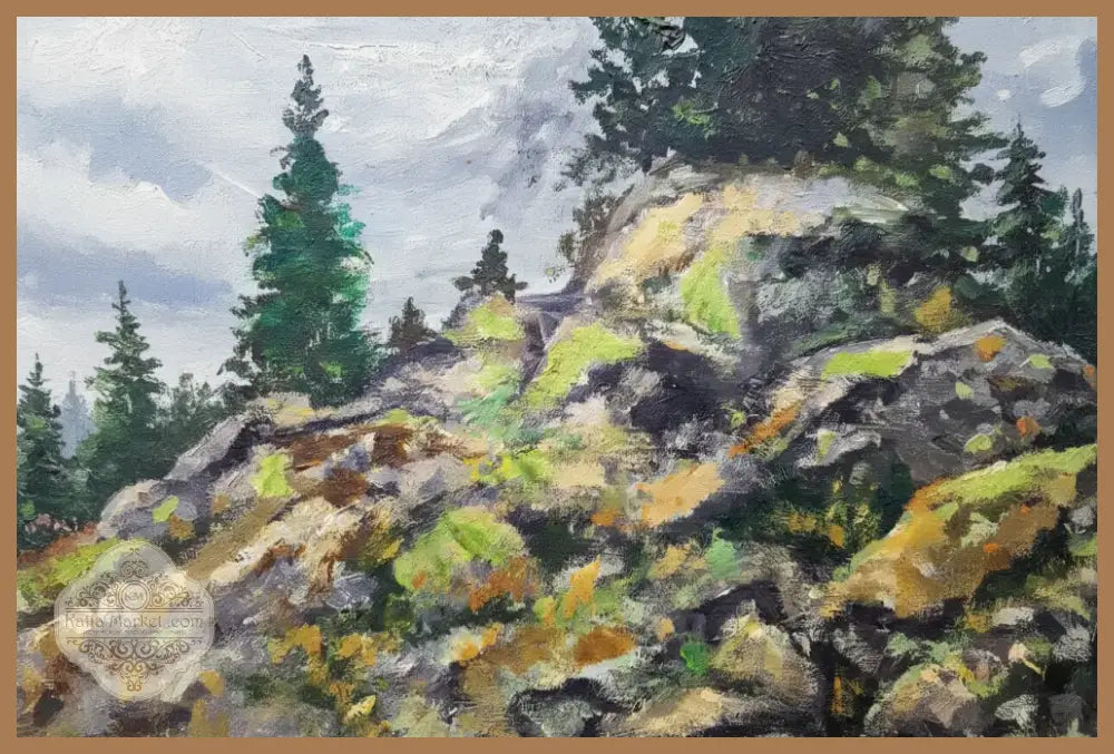Зимна планина, R. Feix — детайл ели с камъни