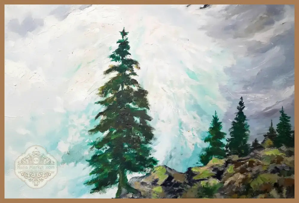 Зимна планина, R. Feix — детайл гора с ели