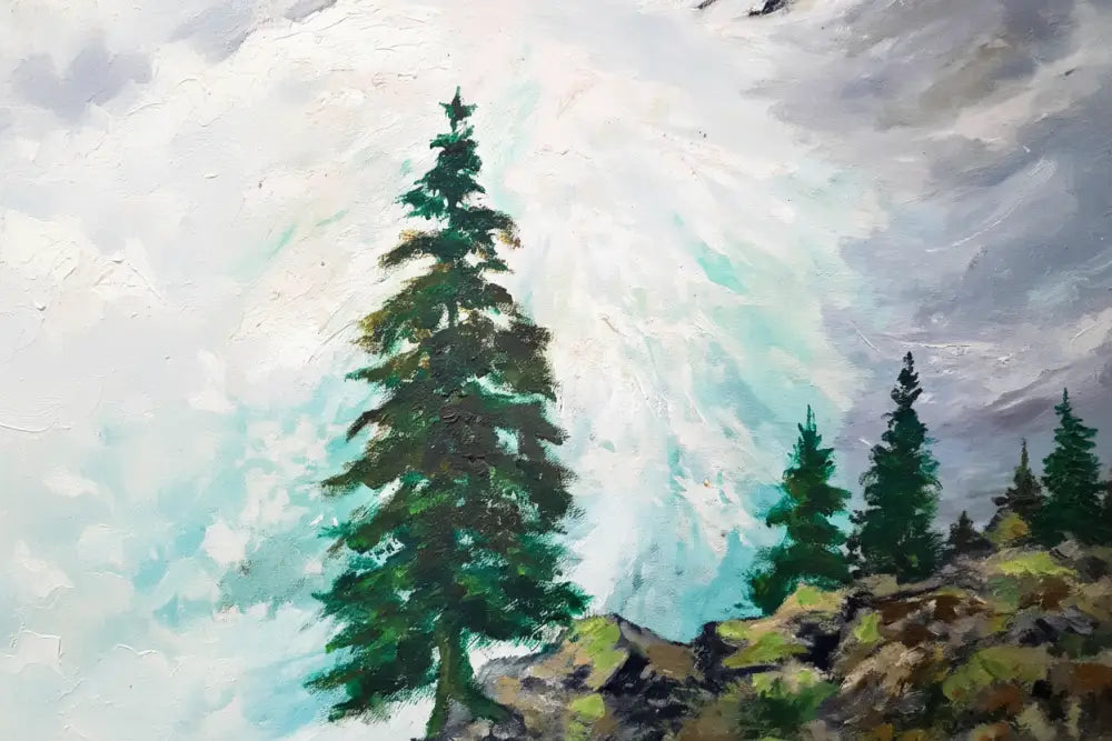 Зимна планина, R. Feix — детайл гора с ели