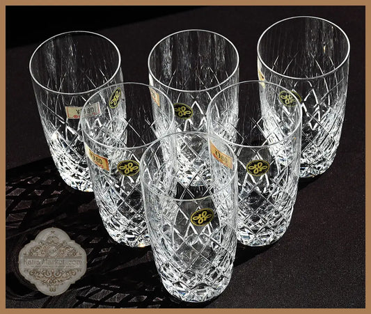 Комплект 6 кристални чаши Hoya Glass Works - изглед отстрани