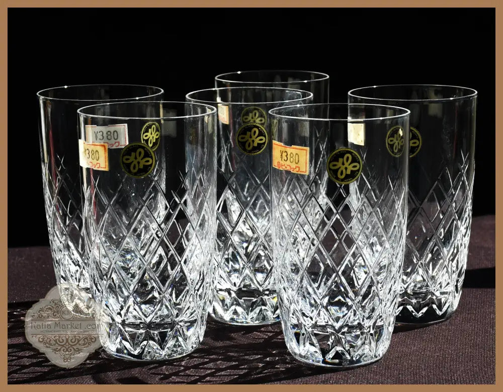 Комплект 6 кристални чаши Hoya Glass Works - изглед отзад