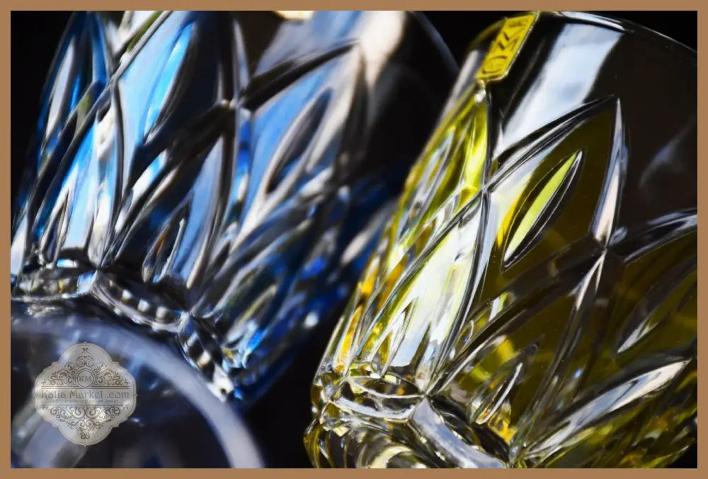 Комплект от френски винтидж чаши (5) - VMC. Модел ’Harlequin’. - antique