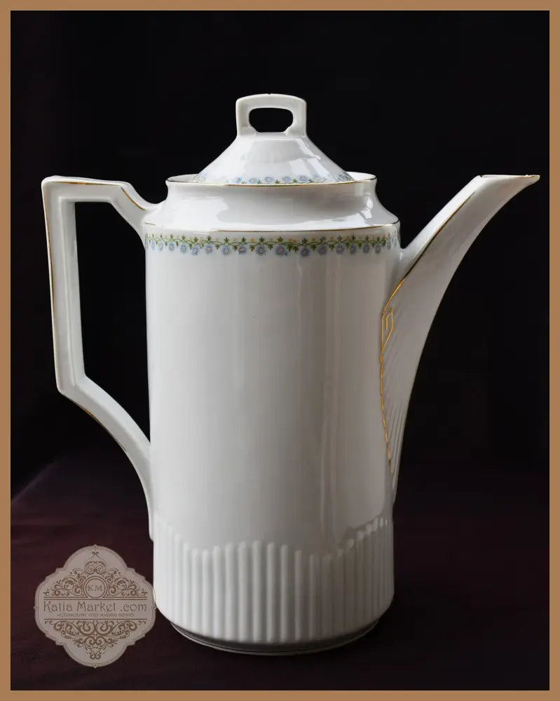 Комплект от голям старинен чайник и кана - KPM - antique