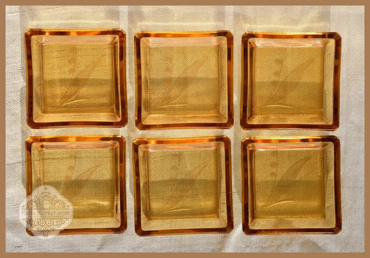 Комплект подложки за чаши Art Deco - ръчно гравирани - antique