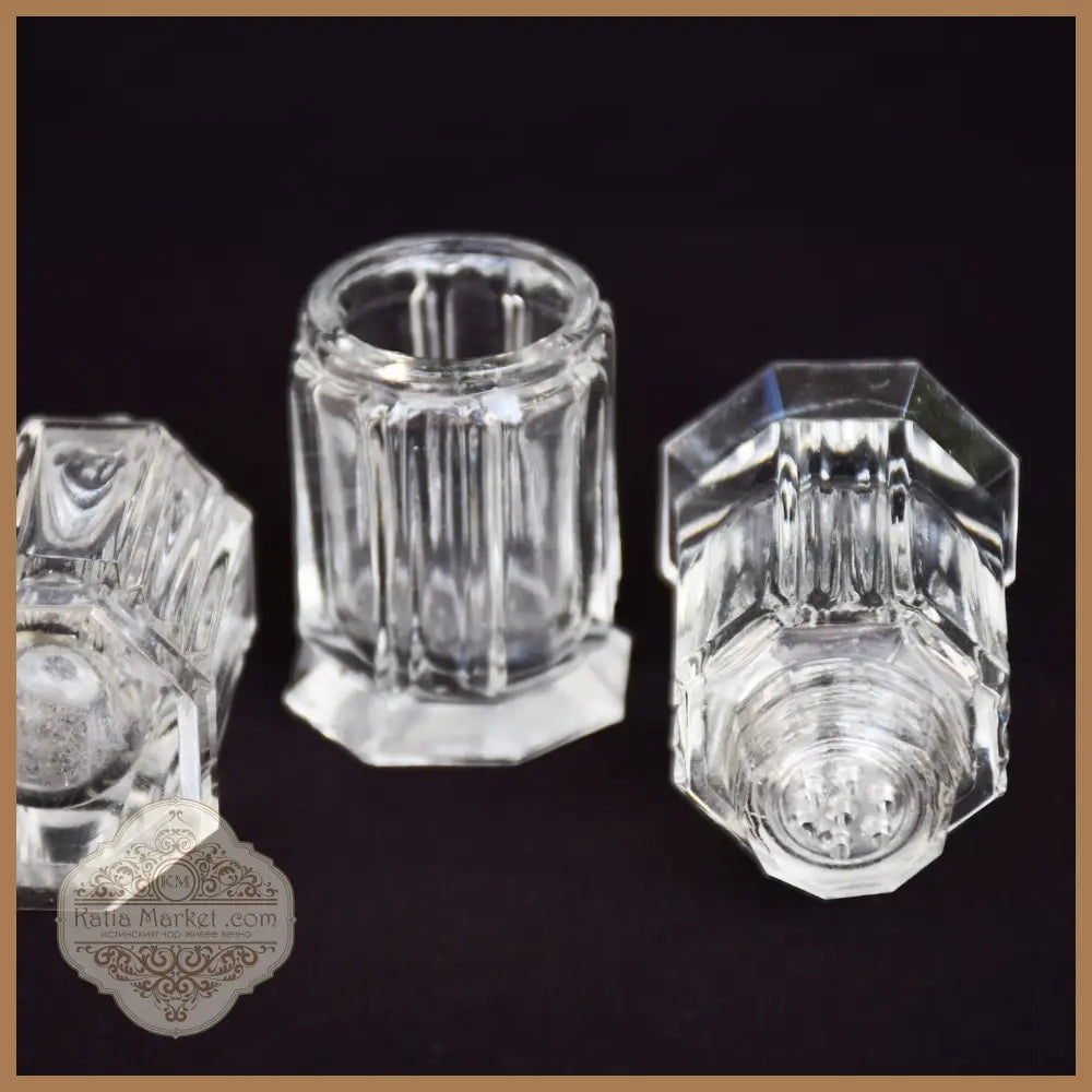 Комплект стъклени солници. Арт Деко - 1930-те. - antique