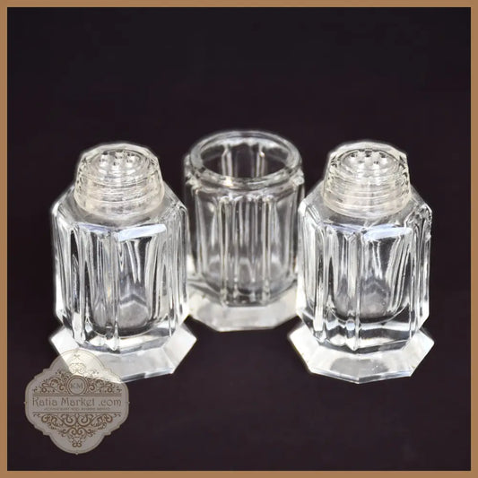 Комплект стъклени солници. Арт Деко - 1930-те. - antique
