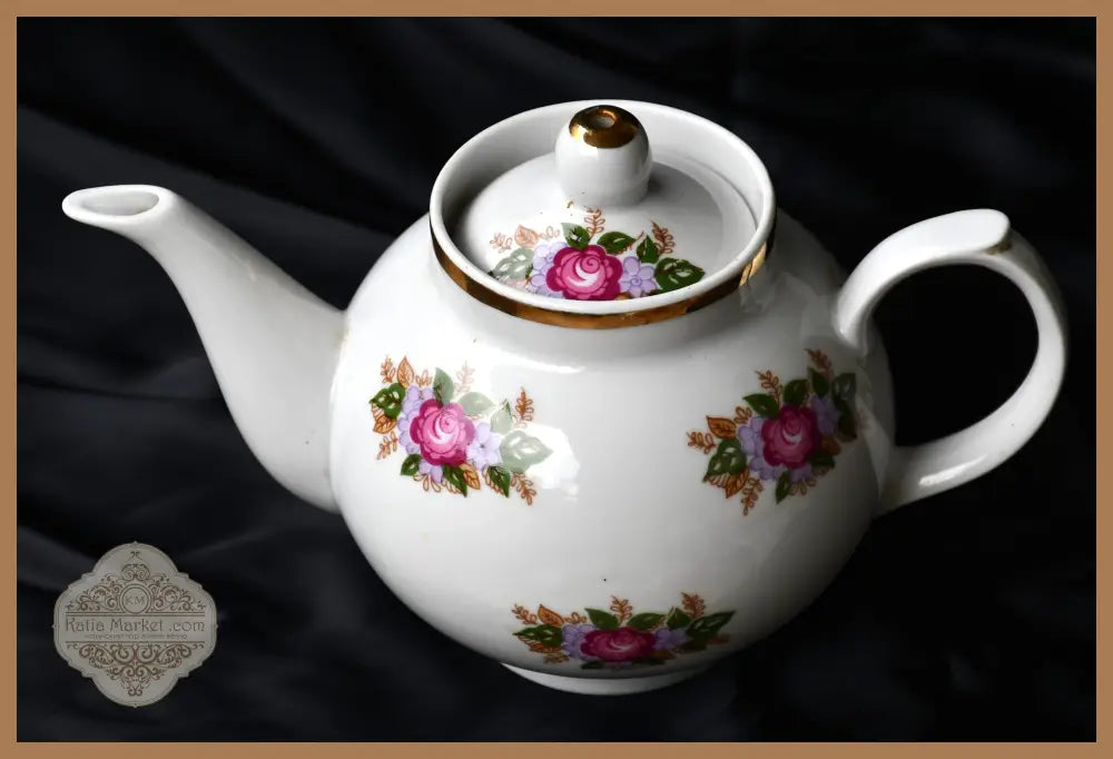 Красив винтидж чайник от СССР - Дулево - antique