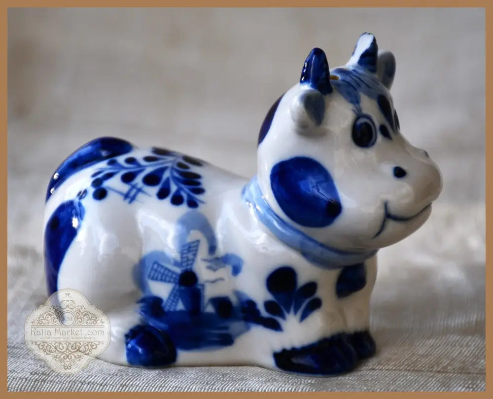 Крава-солница Delft - antique