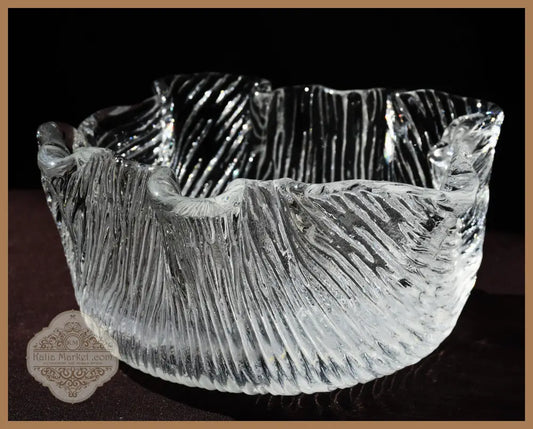 Кристална купа ръчно изработена. Тип Handkerchief. - antique