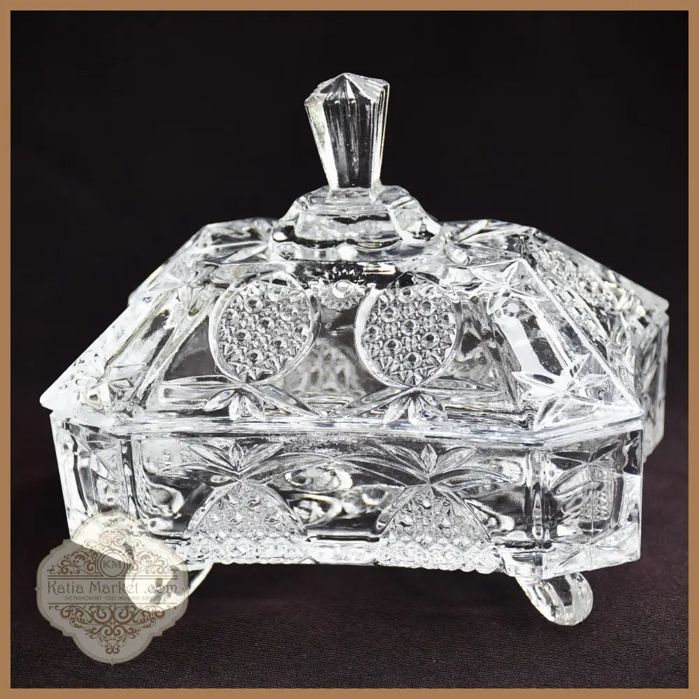 Кристална кутия с капак - antique
