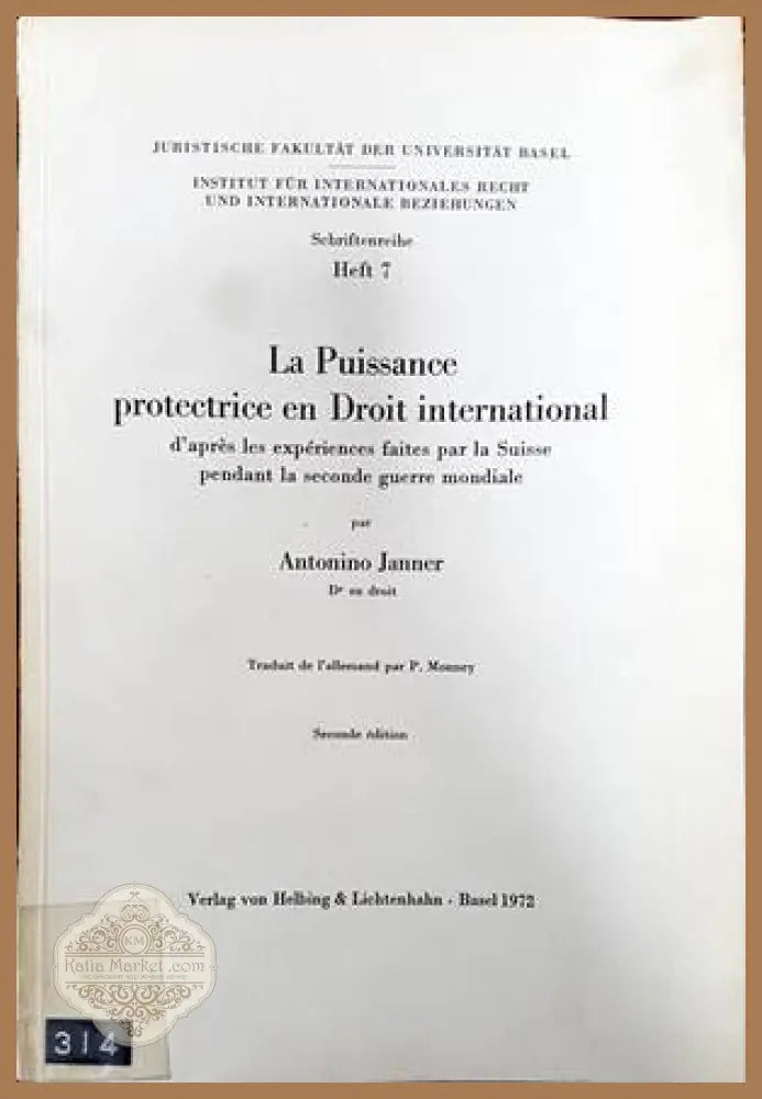 La Puissance protectrice en Droit international - Antonio Janner - Книги
