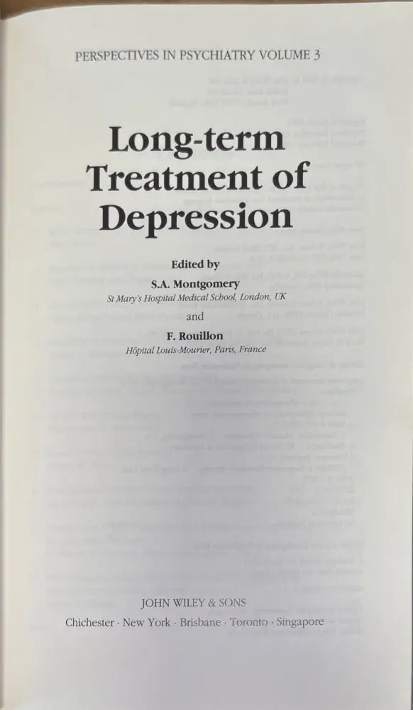 Long-term treatment of depression (1378) - Книга