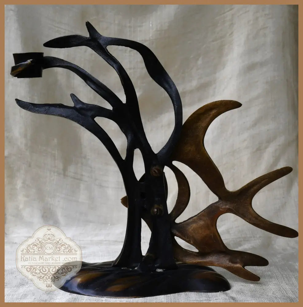 Месингов свещник/скулптура ’Морско дъно’ - СССР - antique