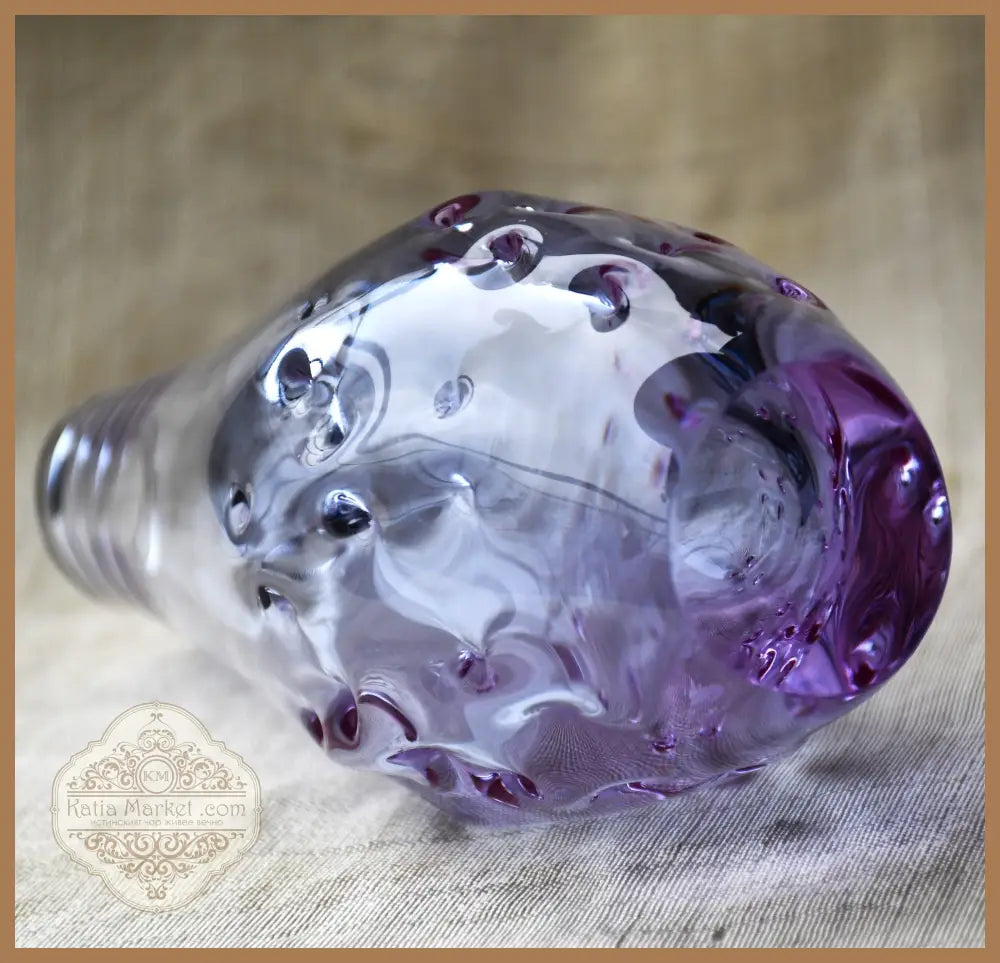 Милослав Клингер - авторска ваза неодимиево стъкло Zelezny Brod Glassworks Чехословакия 1960-те - Стъклена ваза