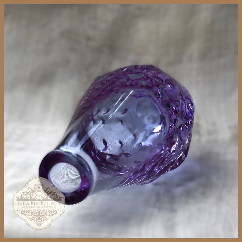 Милослав Клингер - авторска ваза неодимиево стъкло Zelezny Brod Glassworks Чехословакия 1960-те - Стъклена ваза