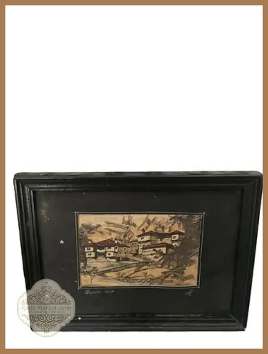 молив хартия в рамка: Широката лъка - antique