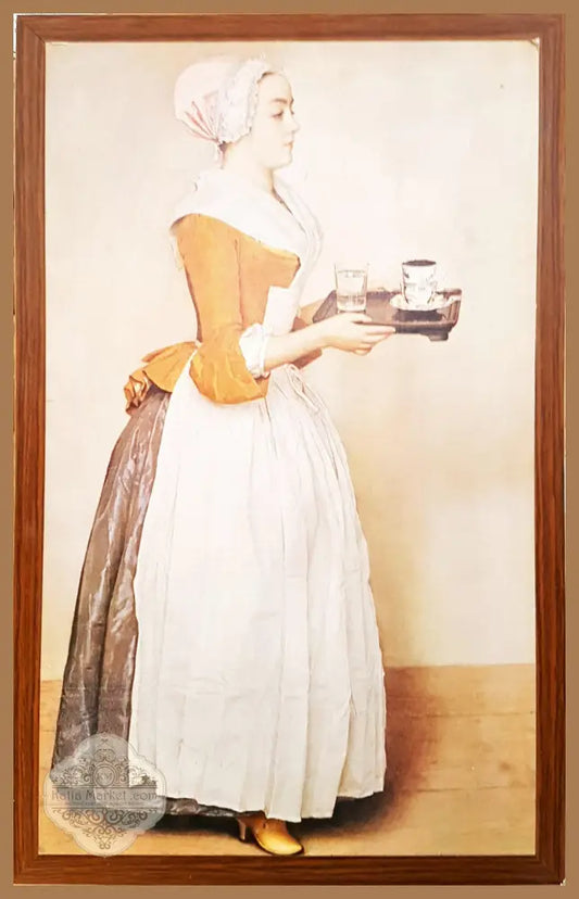 Момиче с чаша шоколад- принт - Жан-Етиен Лиотар (Jean-Étienne Liotard) - Картина