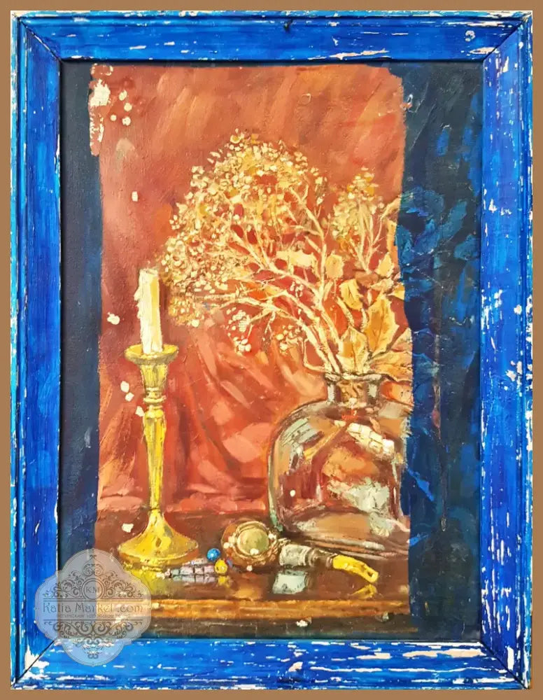 Натюрморт с лула и ваза- масло от неизвестен автор (1171) - Картина