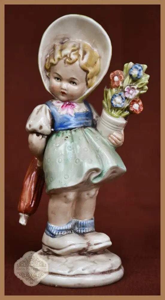 Немска фигура от 1930-те. Полихромна керамика. - antique