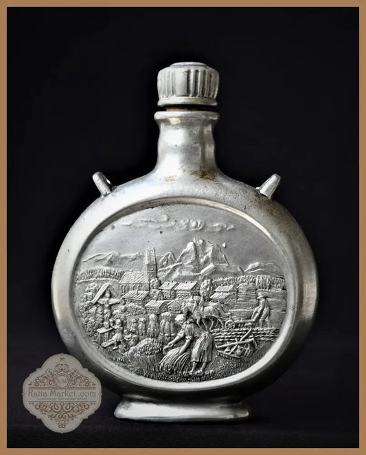 Немска метална бутилка - винтидж - antique