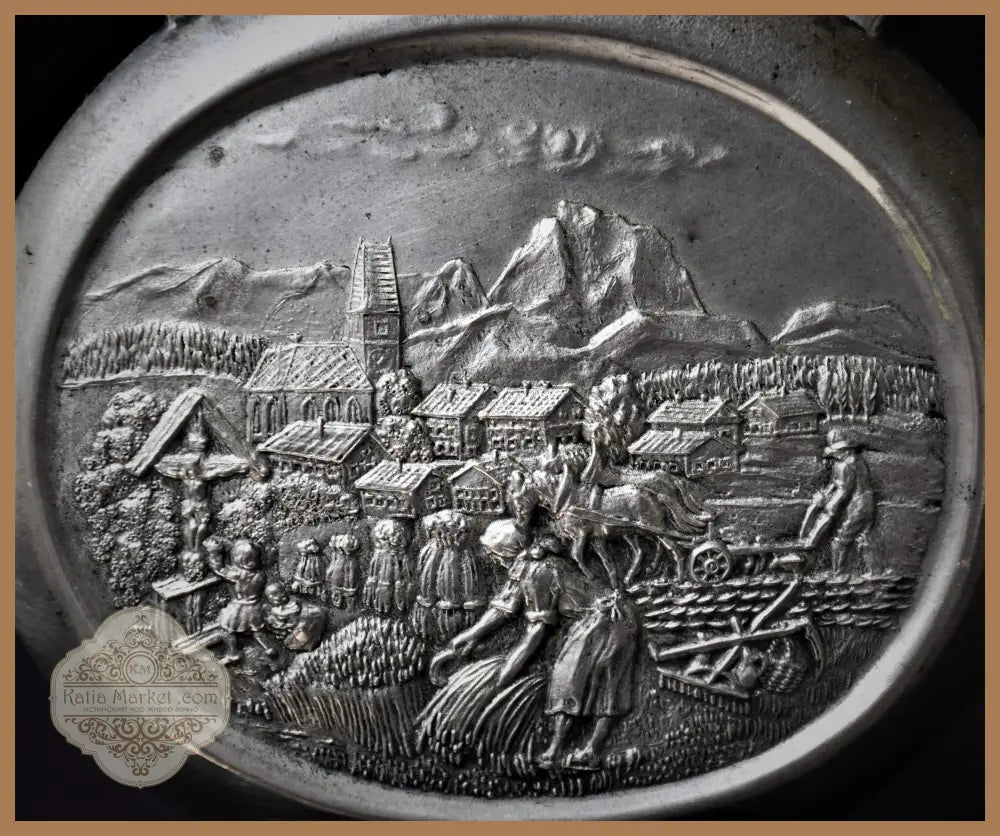 Немска метална бутилка - винтидж - antique