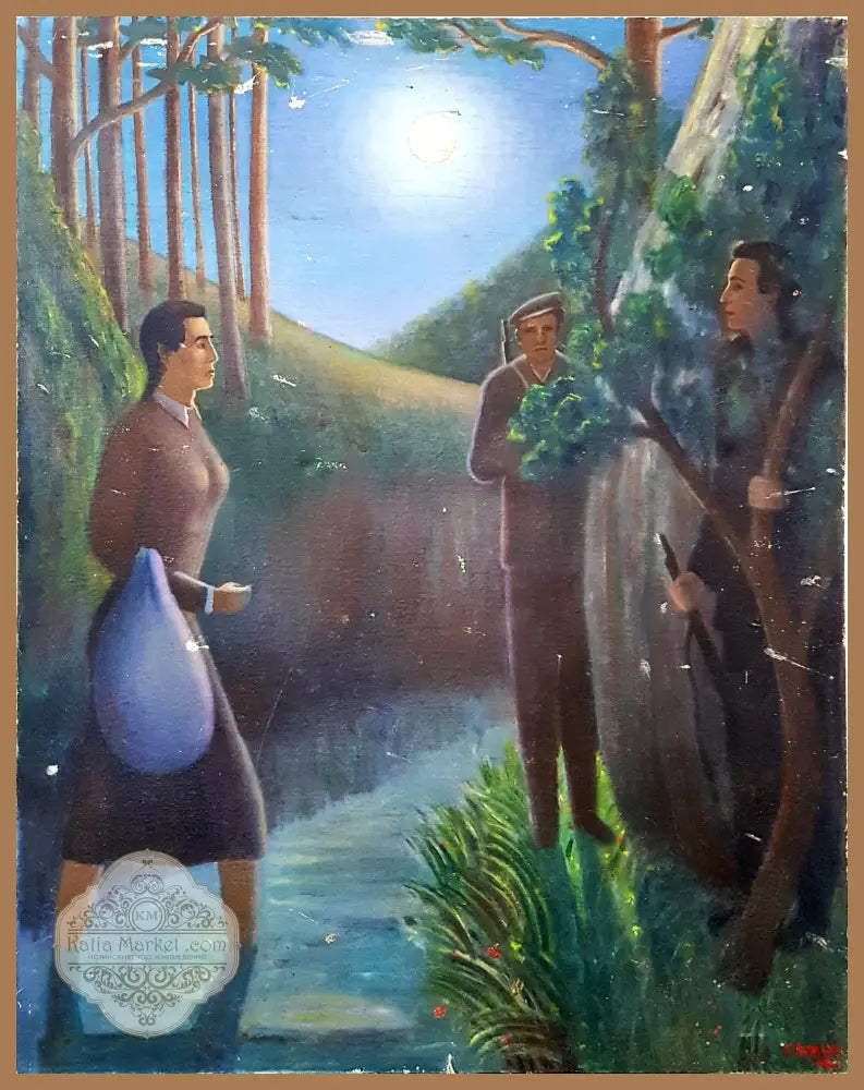 Нощна среща, масло от Г. Георгиев - Картина