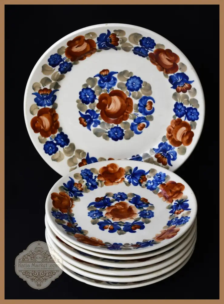 Пълен комплект ръчно рисувани чинии - antique