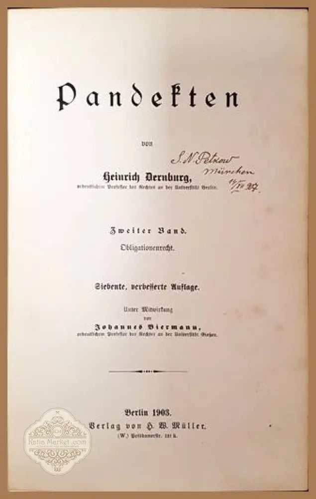 Pandekten. Zweiter Band, Obligationenrecht - Heinrich Dernburg - Книга