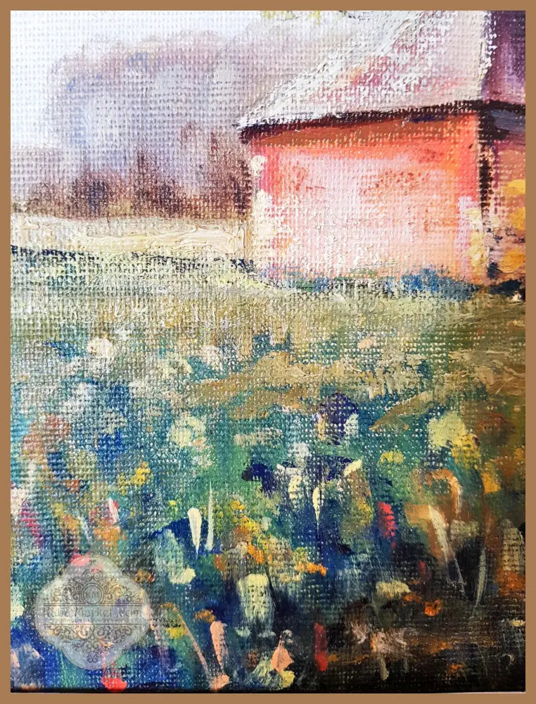 Пейзаж къща в полето- масло - Zaros - Картина