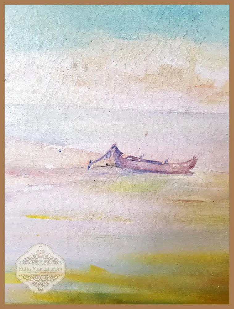 Пейзаж с езеро и тополи- масло. от Т. Русев- 1968 година - Т. Русев - Картина